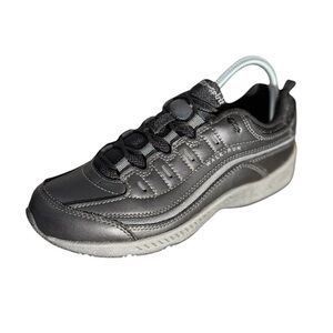 Easy Spirit Romy Women Size 7.5M Black Sneakers Leather Textile Walking Shoes